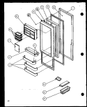 REF DOOR Diagram and Parts List for SCD22J P1116102W Amana Refrigerator