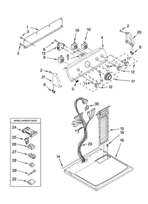 Top And Console Parts Diagram and Parts List for MEDC500VW1  Maytag Dryer