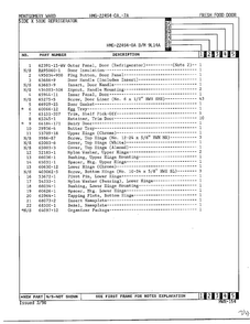 Fresh Food Door Page 2 Diagram and Parts List for 22494-OA  Admiral Refrigerator