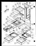 REF SHELVING AND DRAWERS Diagram and Parts List for SCD25JP P1116306W Amana Refrigerator