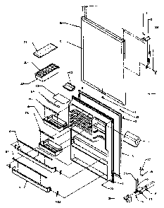 Refrigerator Door Assembly Diagram and Parts List for TG18R3L-P1181711WL  Amana Refrigerator