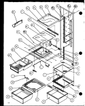REF SHELVING AND DRAWERS Diagram and Parts List for SZDE27KBL P1110602W L Amana Refrigerator