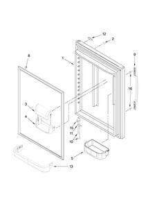 Refrigerator Door Parts Diagram and Parts List for MBF1958XES0  Maytag Refrigerator