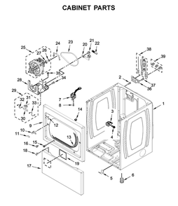 Cabinet Parts Diagram and Parts List for MEDP576KW1  Maytag Dryer