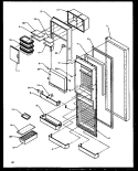 REF DOOR Diagram and Parts List for SXD25NL P1162406W L Amana Refrigerator