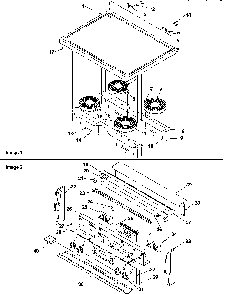 Main Top And Backguard Diagram and Parts List for CARTC7500E-P1143467NE  Amana Range