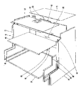Main Structure Section Diagram and Parts List for 1019016540  Kenmore Range