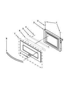 Microwave Door Parts Diagram and Parts List for JMW2430WR00  Jenn-Air Microwave