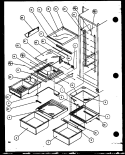 REF SHELVING AND DRAWERS Diagram and Parts List for SC25J P1116201W Amana Refrigerator