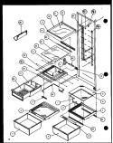 REF SHELVING AND DRAWERS Diagram and Parts List for 36561 P1108502W Litton Refrigerator