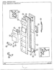 Freezer Door Diagram and Parts List for 62143-0A  Admiral Refrigerator