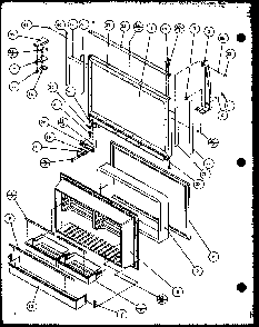 Freezer Door Diagram and Parts List for TZI21Q2E-P1111714WE  Amana Refrigerator