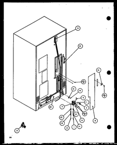 Cabinet Back Diagram and Parts List for SBD20K-P1102508W  Amana Refrigerator