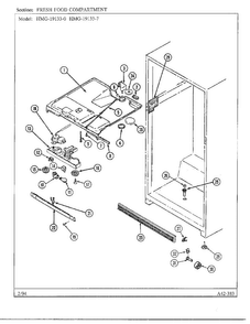 Fresh Food Compartment Diagram and Parts List for 19133-0A  Admiral Refrigerator