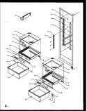 REF SHELVING AND DRAWERS Diagram and Parts List for SQD25NBE P1162402W E Amana Refrigerator