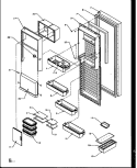 REF DOOR Diagram and Parts List for SZD27NE P1162404W E Amana Refrigerator