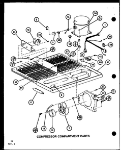 Compressor Compartment Parts 1 Diagram and Parts List for IC3K-P7621310W-BM  Amana Refrigerator