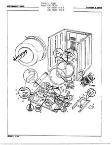Cylinder And Drive Diagram and Parts List for 7638A  Norge Dryer
