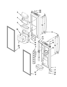 Refrigerator Door Parts Diagram and Parts List for MFI2067AES9  Maytag Refrigerator