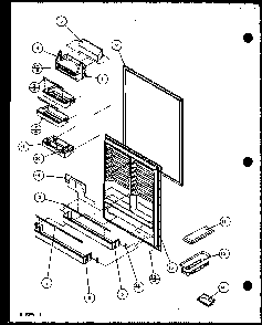 Refrigerator Door Diagram and Parts List for BZ22QL-P1153001WL  Amana Refrigerator