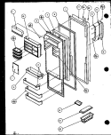 REF DOOR Diagram and Parts List for SXD22M2L P1155002W L Amana Refrigerator
