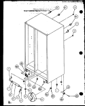 DRAIN AND ROLLERS Diagram and Parts List for SXD22M2L P1155002W L Amana Refrigerator