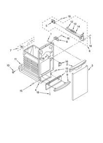 Container Parts Diagram and Parts List for TC507B1  Jenn-Air Trash Compactor