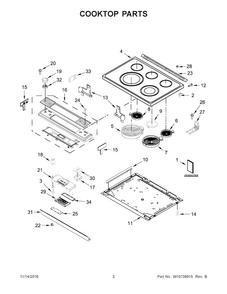Cooktop Parts Diagram and Parts List for JES1450CDB0  Jenn-Air Range