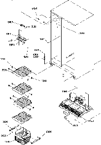 Freezer Shelves And Light Diagram and Parts List for SS21SL-P1193802WL  Amana Refrigerator