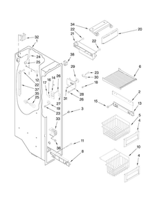 Freezer Liner Parts Diagram and Parts List for JCB2582WEY00  Jenn-Air Refrigerator