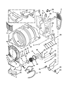 Bulkhead Parts Diagram and Parts List for MGD8100DW0  Maytag Dryer