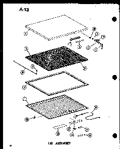 Lid Assembly Diagram and Parts List for EC28F P60330-69W Amana Freezer