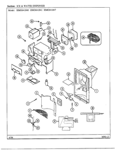 Ice And Water Dispenser Diagram and Parts List for 641841  Admiral Refrigerator