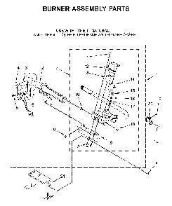 Burner assembly parts Diagram and Parts List for MGD6230HC0  Maytag Dryer
