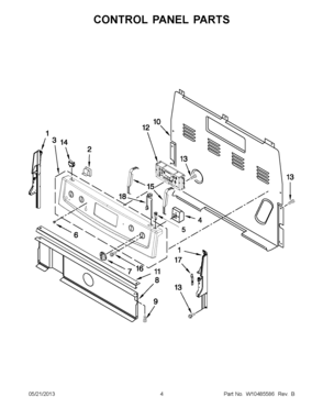 02 - CONTROL PANEL PARTS Diagram and Parts List for YMER7765WW3  Maytag Range