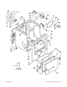 Cabinet Parts Diagram and Parts List for MEDC200XW3  Maytag Dryer