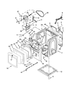Cabinet Parts Diagram and Parts List for MGDB980BG0  Maytag Dryer