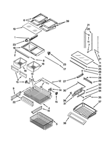 Shelf Parts Diagram and Parts List for AFD2535DEW11  Amana Refrigerator