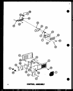 Control Assembly Diagram and Parts List for RV-8 P75260-4M Amana Microwave