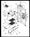 FZ SHELVING AND REF LIGHT Diagram and Parts List for SQD25MB3L P1153404W L Amana Refrigerator
