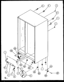 DRAIN AND ROLLERS Diagram and Parts List for SQD25MB3L P1153404W L Amana Refrigerator