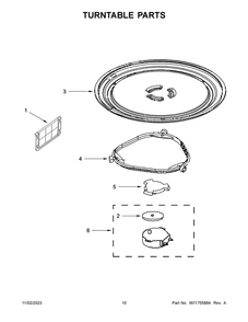Turntable Parts Diagram and Parts List for YAMV2307PFS07  Amana Microwave