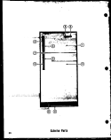 EXTERIOR PARTS Diagram and Parts List for TR-17LD  Amana Refrigerator
