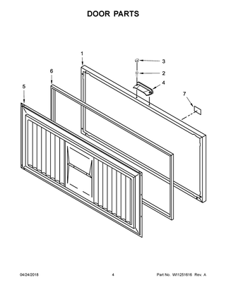 Door Parts Diagram and Parts List for AZC31T22DW01  Maytag Freezer