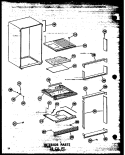 INTERIOR PARTS 18 CU. FT. Diagram and Parts List for TC18N-C P6023662W C Amana Refrigerator