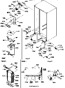 Drain System, Rollers, And Evaporator Assy Diagram and Parts List for SXD20TL-P1302901WL  Amana Refrigerator