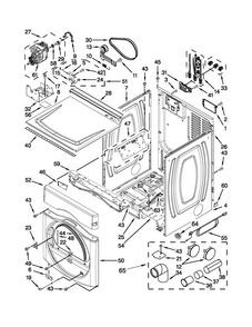 Dryer Cabinet Parts Diagram and Parts List for MLE20PDBZW1  Maytag Washer Dryer Combo