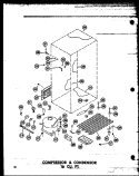 COMPRESSOR & CONDENSOR 16 CU. FT. Diagram and Parts List for T16N P6023626W Amana Refrigerator