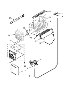 Ice Maker Parts Diagram and Parts List for MSF21D4MDE02  Maytag Refrigerator