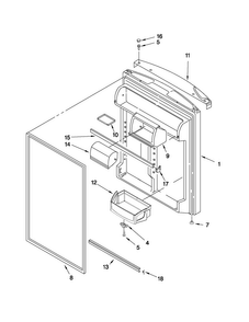 Refrigerator Door Parts Diagram and Parts List for M0RXEMMWM00  Maytag Refrigerator